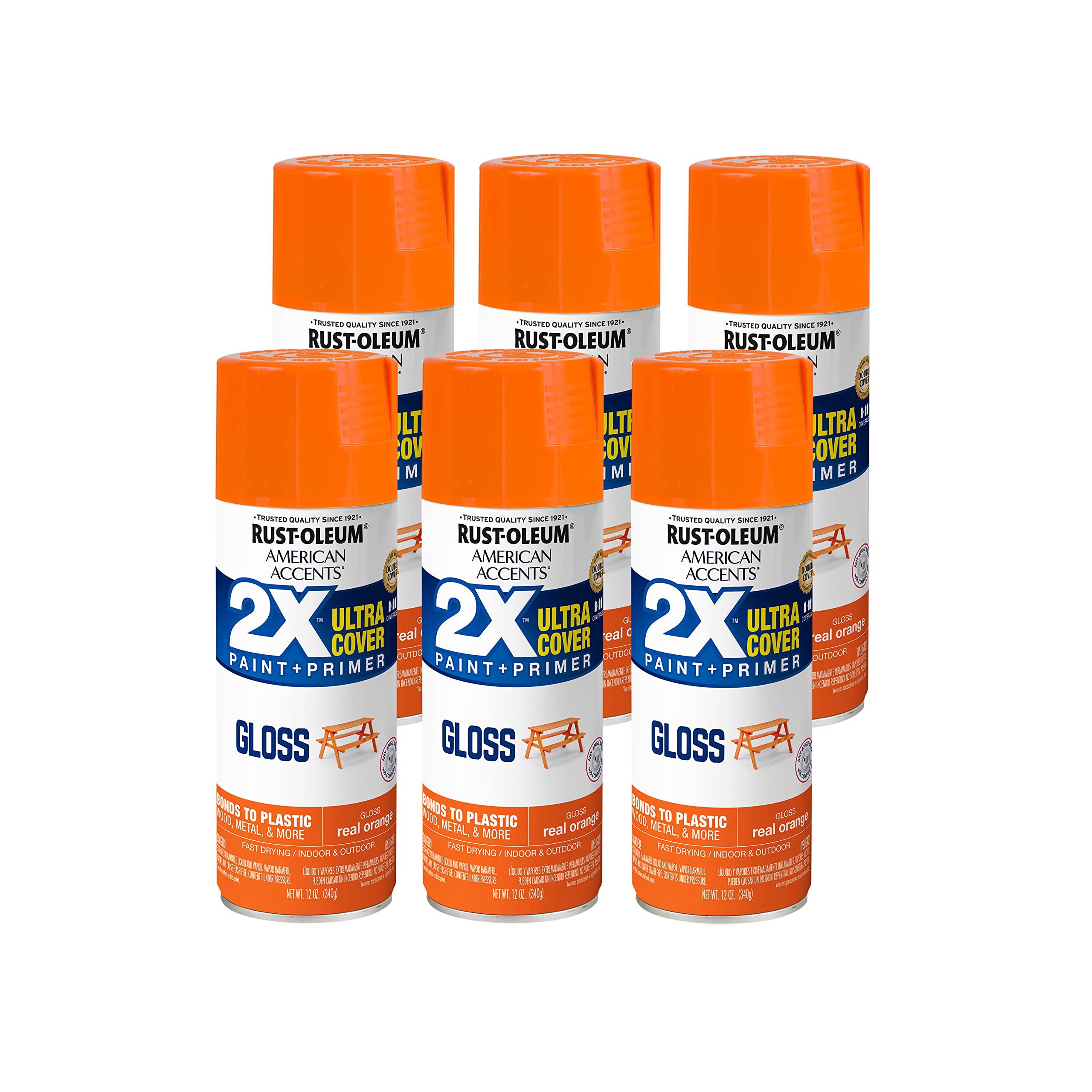 Rust-Oleum 327873-6 PK American Accents Spray Paint, Gloss Real